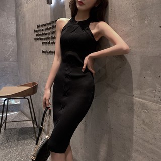 Đầm len body cổ yếm gợi càm[HIT]