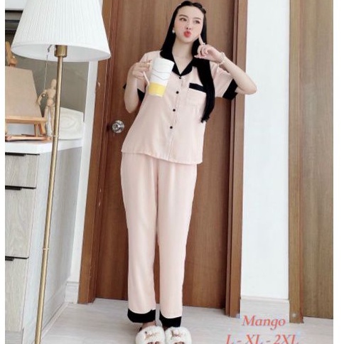 Đồ Bộ Pijama - Bộ Lụa Mango Siêu Mềm Mượt Hàng Có Size Đến 75kg