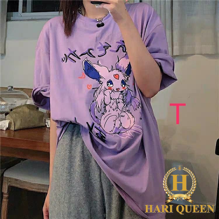 FREE SHIP ĐƠN TỪ 50K Áo phông thỏ tím chữ nhật DTR0720 1