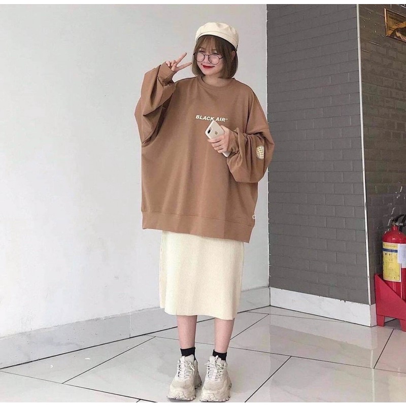 [ ẢNH THẬT ] ÁO SWEATER BLACK AIR FORM RỘNG UNISEX (KÈM VIDEO THẬT)