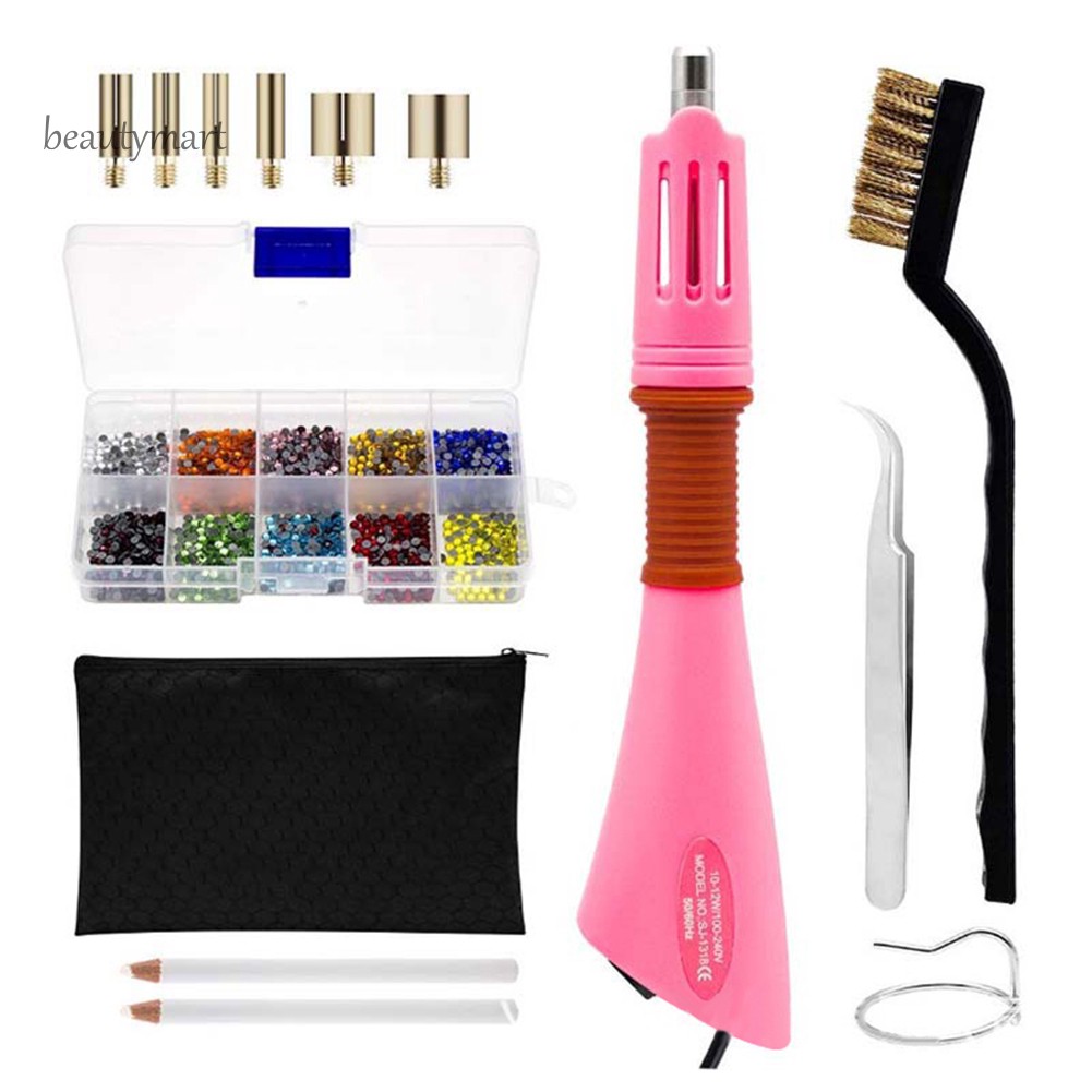 [Hàng mới về] Set máy đính hạt cườm váy cưới + 2000 hạt cườm nhiều màu sắc kèm bàn chải tiện lợi