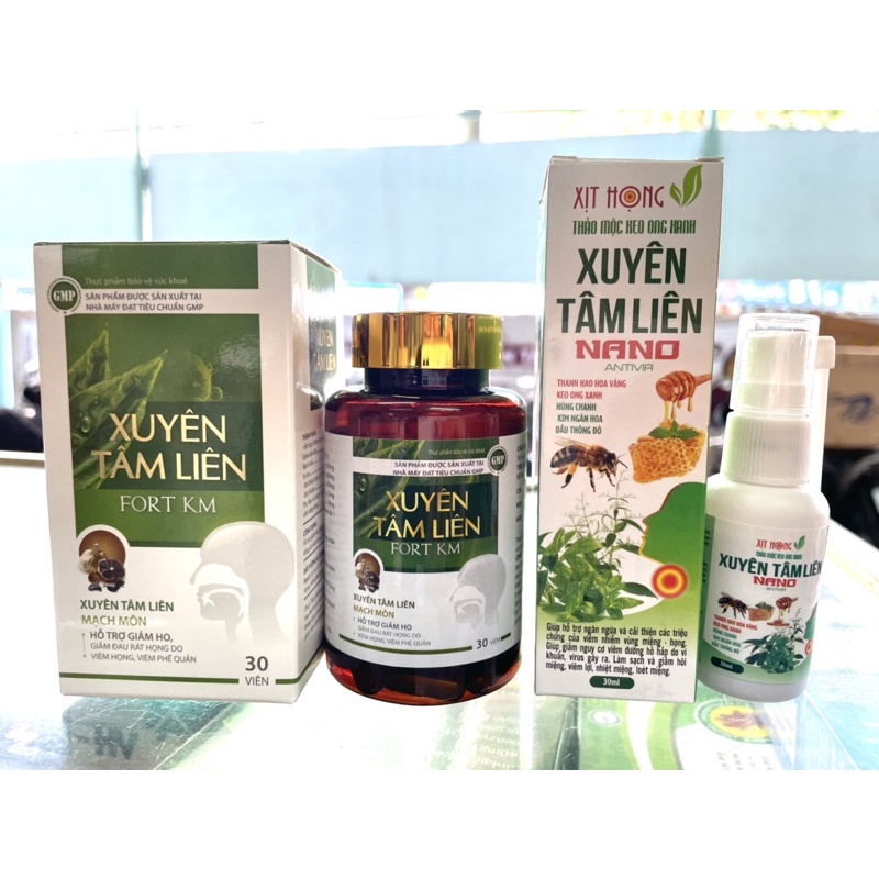 XUYÊN TÂM LIÊN _VIÊN UỐNG VÀ XỊT HỌNG GIẢM RÁT HỌNG, NHIỆT MIỆNG