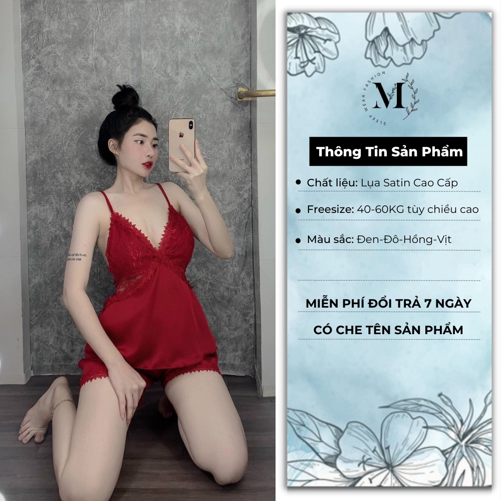[ Lụa Cao Cấp ] Đồ ngủ sexy 2 dây chéo lưng gợi cảm mặc nhà chất liệu lụa satin mềm mịn 010 | BigBuy360 - bigbuy360.vn
