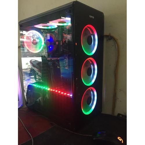 Vỏ Case máy tính GIPCO Gaming LED RGB 2 mặt kính cường lực- GIP5986LH