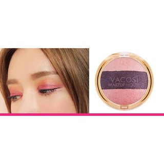 PHẤN MÀU MẮT 3 MÀU ( 02 PEACHIE)  VACOSI -TRIO EYESHADOW