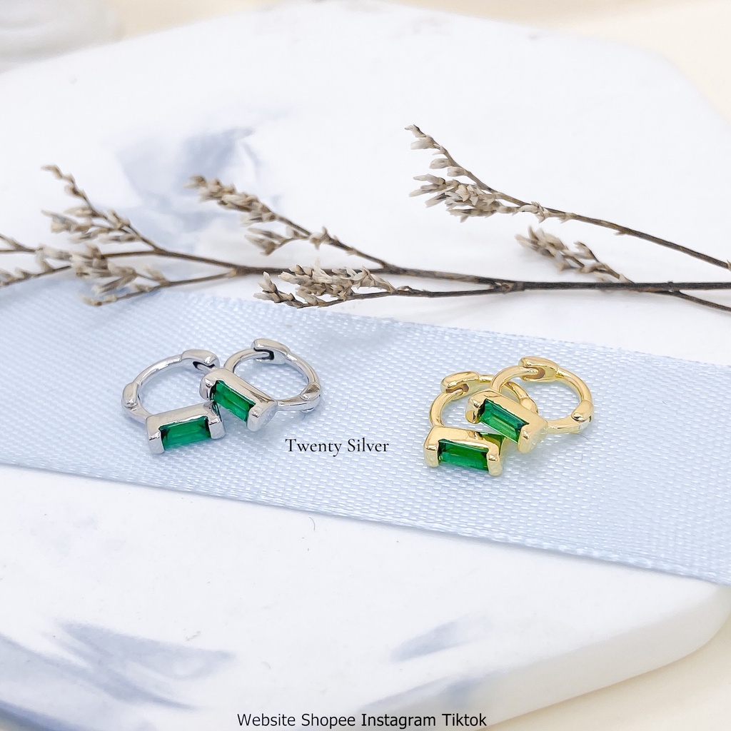 Khuyên Tai Bạc Nữ Đính Đá Sang Trọng S925 BTARG6883. Bông Tai Bạc Nữ S925 20Silver