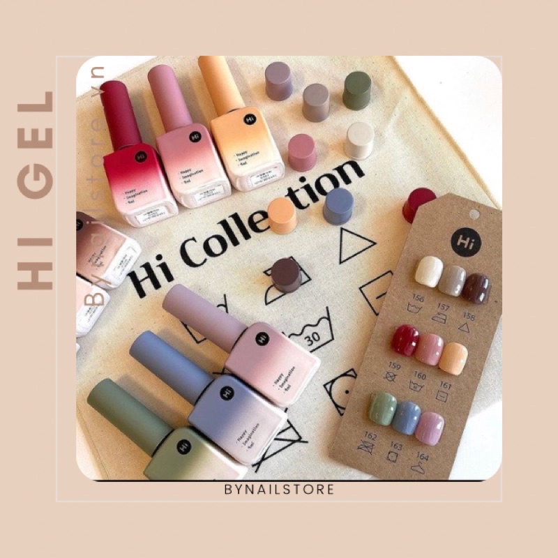 [Hi gel] Bộ sản phẩm sơn gel thạch sữa cao cấp Hàn Quốc series Hi collection 2 (9pcs)