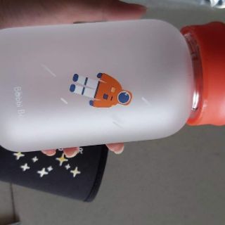 Bình nước thủy tinh galaxy nắp cam