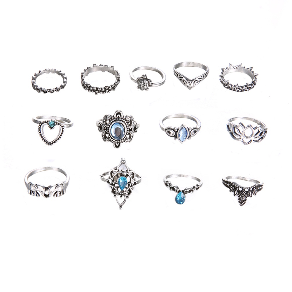 Set 13 nhẫn đeo đốt ngón tay ấn tượng thời trang phong cách boho