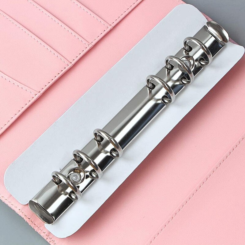 Vỏ Bọc Sổ Tay A6 Bằng Da Pu Kèm 6 Vòng Khóa Tiện Lợi