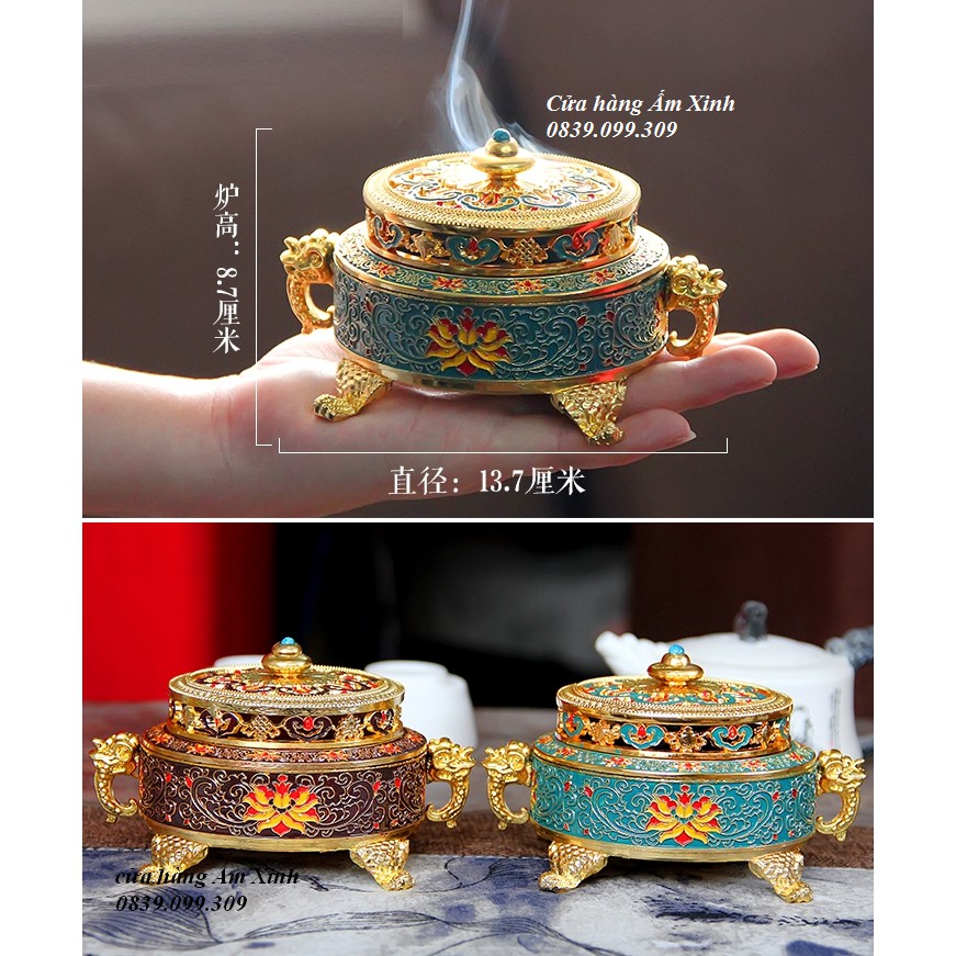 LƯ HƯƠNG ĐỐT TRẦM BẰNG HỢP KIM ĐỒNG