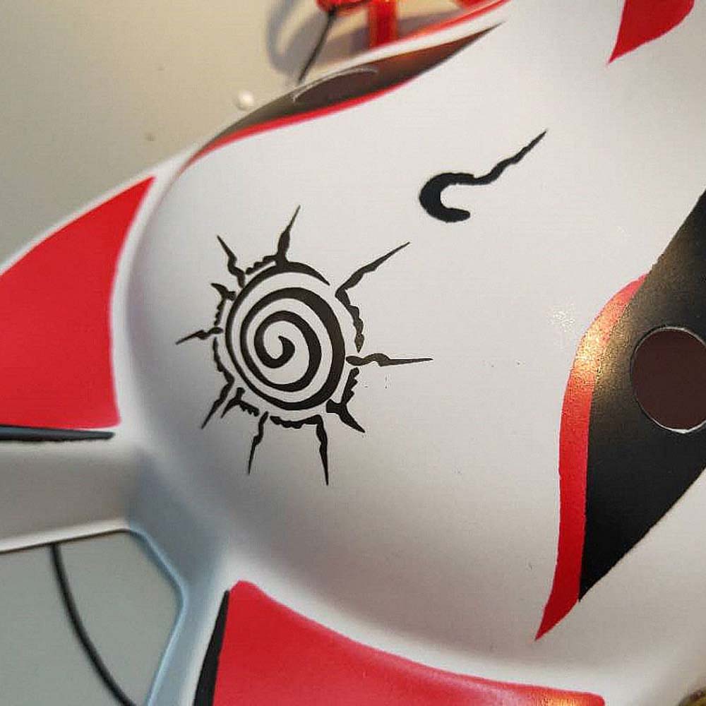 Mặt nạ sơn thủ công trang trí tua rua và lục lạc hóa trang nhân vật anime Nhật Bản độc đáo