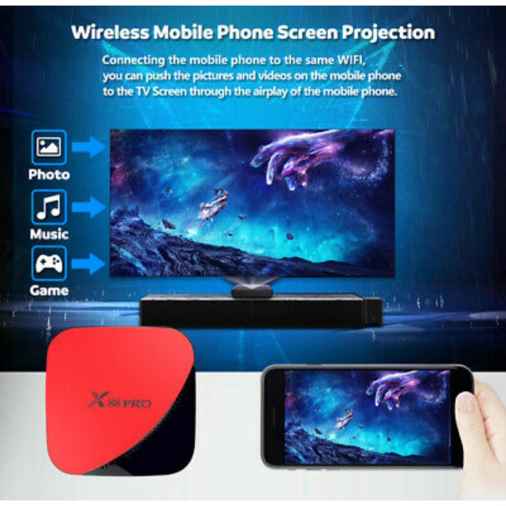 Android TV Box X88 PRO Ram 2GB Rom 16GB RK3318 Android 9.0 - X88 PRO 2+16G