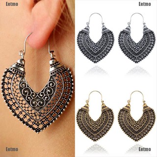 Vintage Heart Ear Stud Earrings Long Earrings Drop Dangle Earrings Women Jewelry