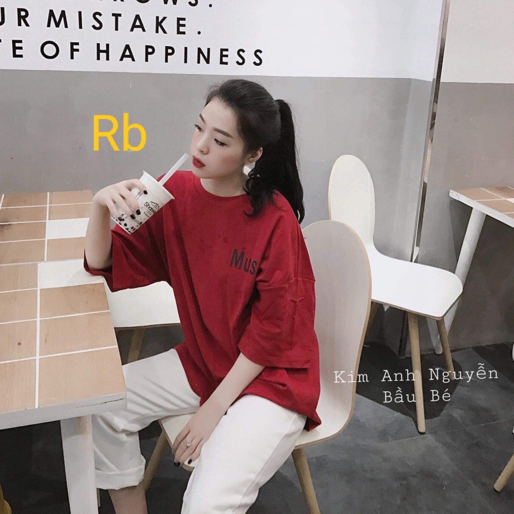 Set đồ nữ,đồ bộ nữ bigsize áo phông in gấu đỏ form thụng tay lỡ kèm quần ống rộng trắng mặc nhà đi chơi