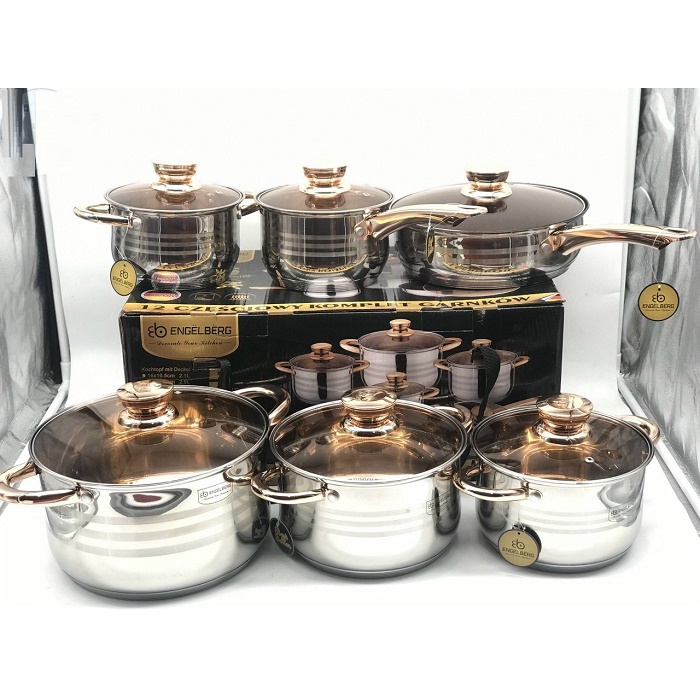 Bộ Nồi 6 Món Vung Kính ENGELBERG EB-8013