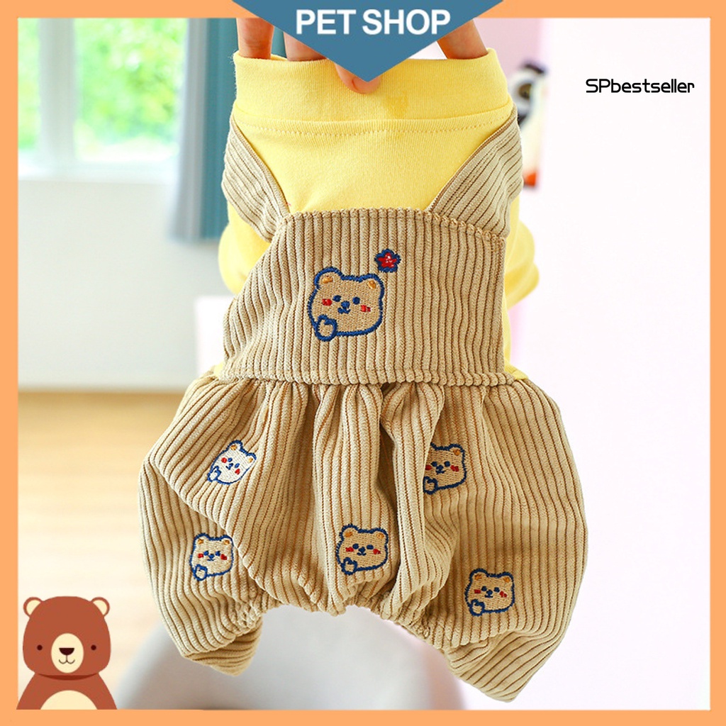 Bộ áo liền quần cổ tròn giữ ấm mùa thu đông cho thú cưng