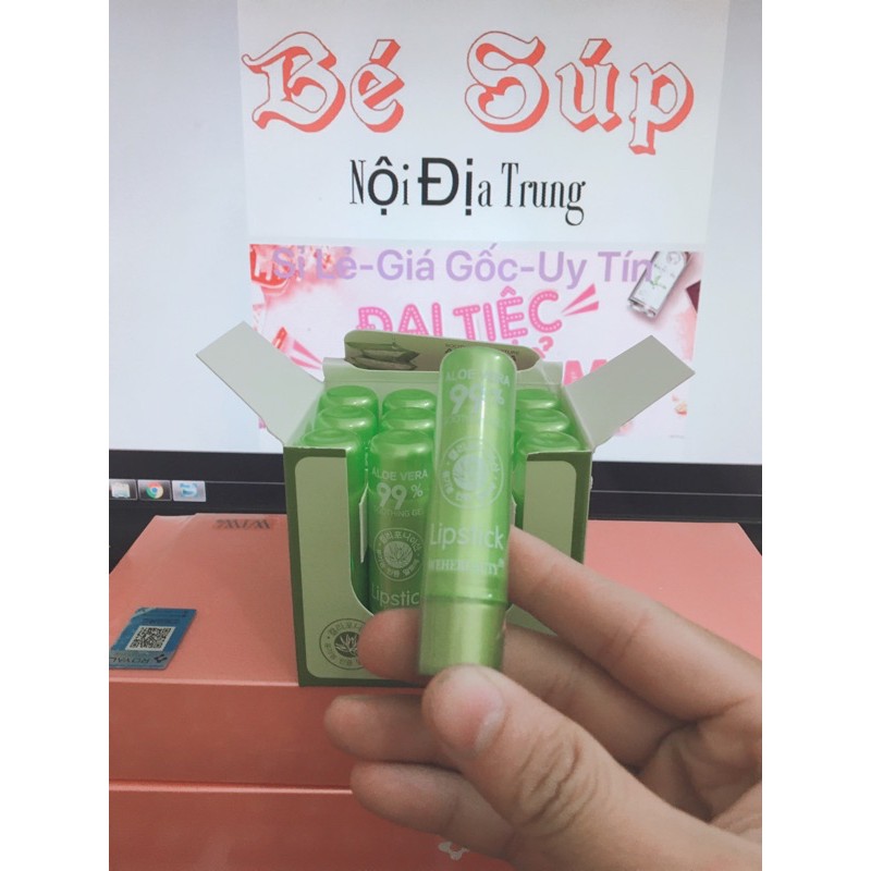 Son dưỡng môi lô hội ALOE VERA 99% / 92%, dưỡng ẩm, chống nứt môi Soleil Home