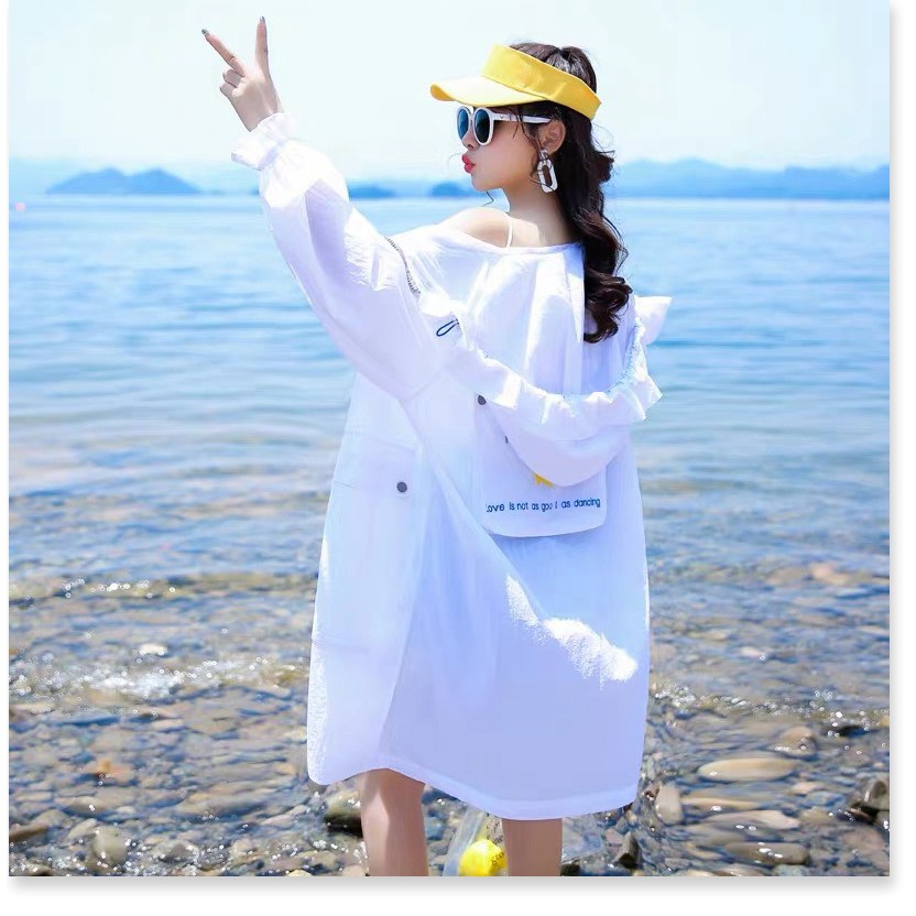 ÁO KHOÁC NỮ  THỜI TRANG THỂ THAO ĐI BIỂN CHỐNG NẮNG SIÊU NHẸ SIÊU MÁT FOM DÀI SÀNH ĐIỆU