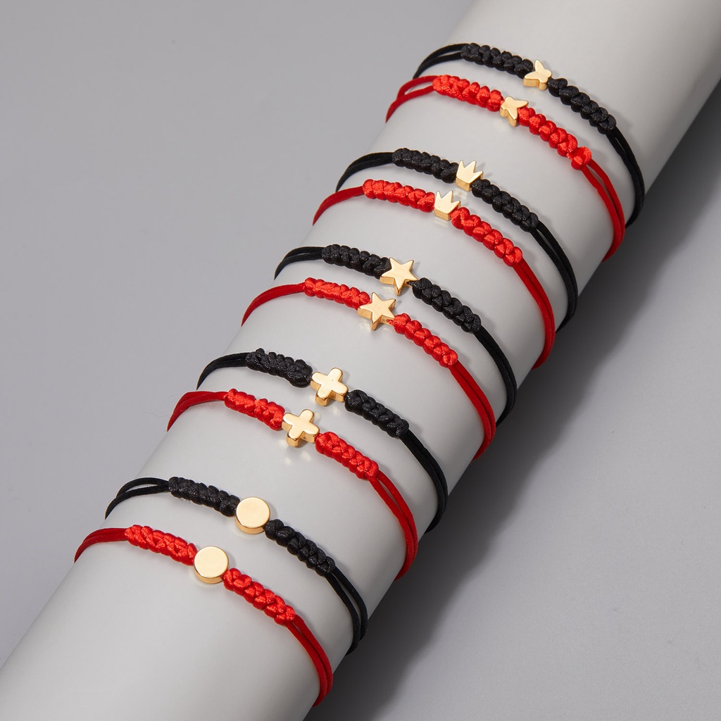 Vòng đeo tay RINHOO FRIENDSHIP dây bện thắt 6 nút có thể điều chỉnh phối mặt tùy chọn