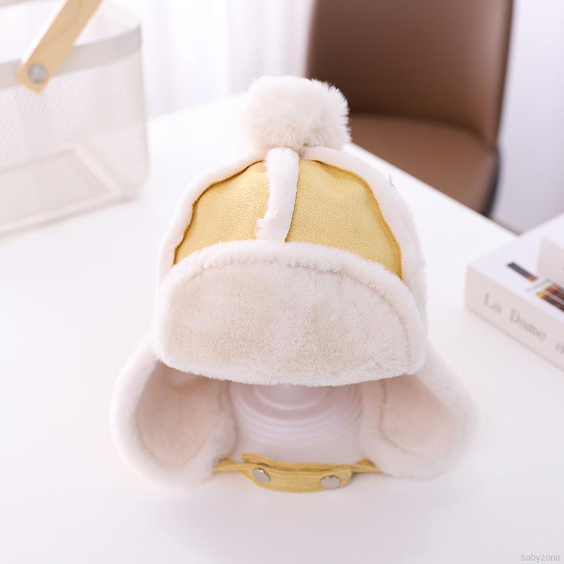 Mũ Giữ Ấm Tai Gắn Quả Bông Thời Trang Cho Bé Dễ Thương