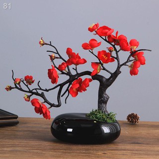 Mận mô phỏng kiểu Trung Quốc cành hoa, hoa mận mùa đông hoa giả, hoa khô, lối vào phòng khách nhà Trang trí cửa sổ hoa đ