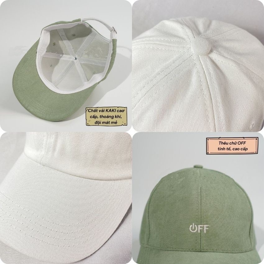 Mũ Lưỡi Trai Nón Kết Nhung Cao Cấp Thêu Chữ Off Viền 419 Phong Cách Ulzzang Form Unisex Nam Nữ - Hazo