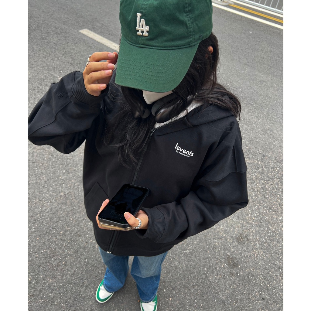 Áo Zipper Hoodie Levents Mini Logo/ Black