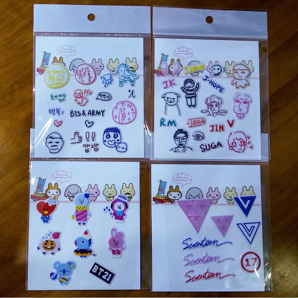 Sticker 3D dán điện thoại, laptop BTS, GOT7, Wanna one, Blackpink, Nine percent