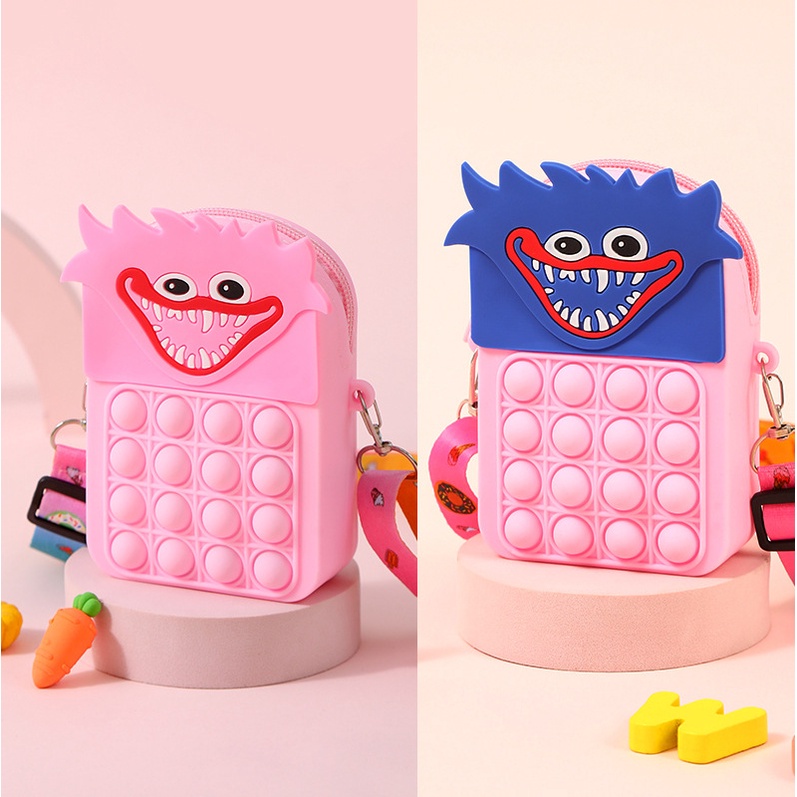 [SẴN KHO]  Túi đeo vai  POP IT cho bé trai bé gái 13.6*8.6cm hình kỳ lân Pop It cầu vồng xinh xắn, dễ thương
