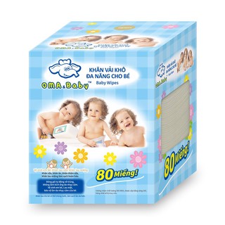 Khăn vải khô đa năng cho bé Oma Baby ( 1 Hộp/ 80 miếng)