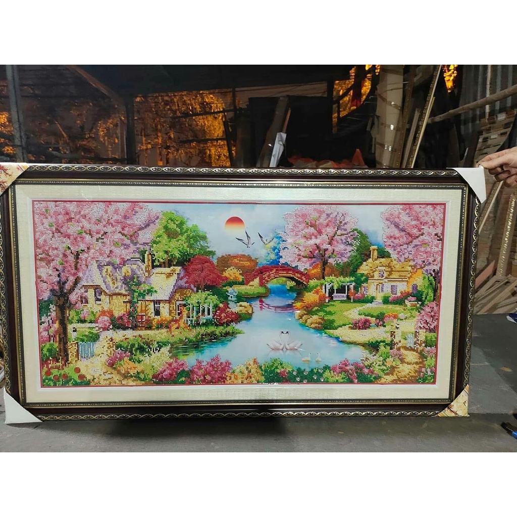Tranh đính đá Tổ ấm hạnh phúc ( chưa đính đá)
