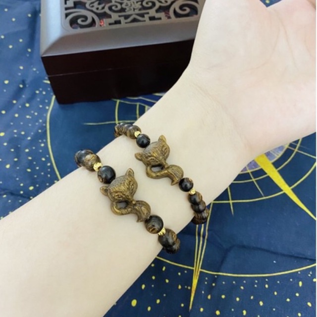 Vòng Tay Trầm Hương Hồ Ly Sánh Chìm - Hàng Đẹp - Vòng Tay Nam Nữ Phong Thuỷ May Mắn