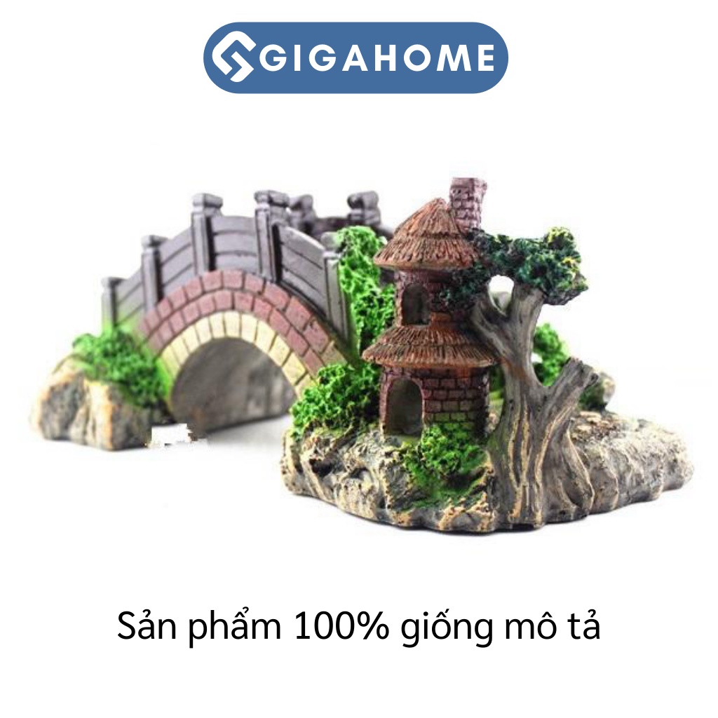 Cây Cầu Giả Bằng Nhựa GIGSHOME Hòn Nam Bộ Trang Trí Bể Cá Thêm Sinh Động 5834