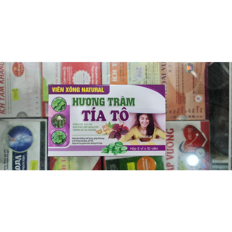 Viên xông Hương tràm NATURAL ⚡ Nhà thuốc Hải Linh ⚡ Hộp 20 viên Giúp phòng cúm, sát khuẩn mũi họng