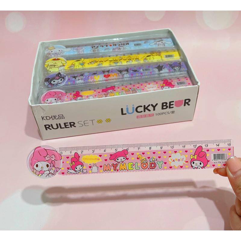 Thước Vẽ Đa Năng Dễ Thương Cho Bé DIY Kuromi Mymelody Cinnamorol Pochacco Onpompurin