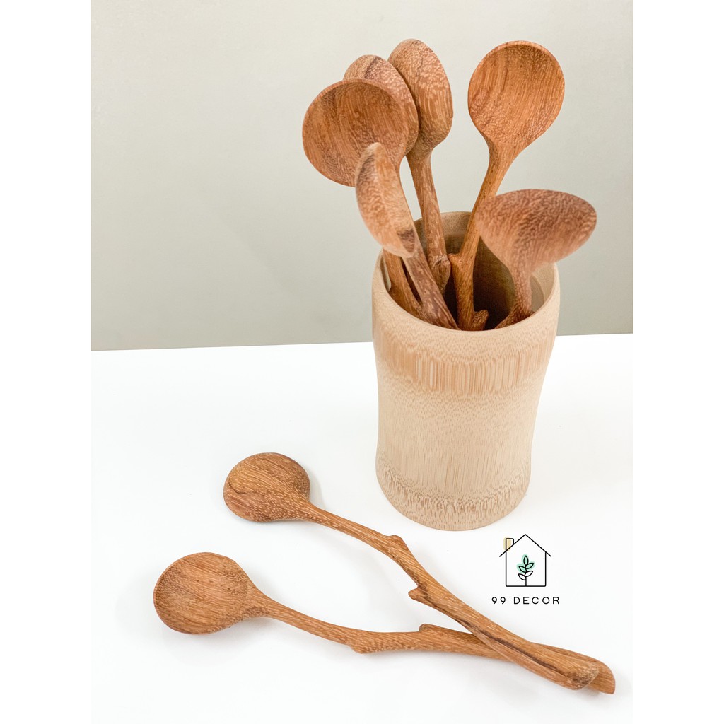 Muỗng - Thìa Gỗ Tự Nhiên Deccor Phụ Kiện Trang Trí Bàn Ăn- Wooden Spoon