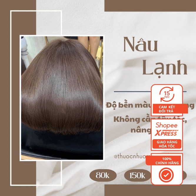Nhuộm Tóc Nâu Lạnh Tặng Kèm Lược Găng Tay Áo Trùm Trợ Nhuộm