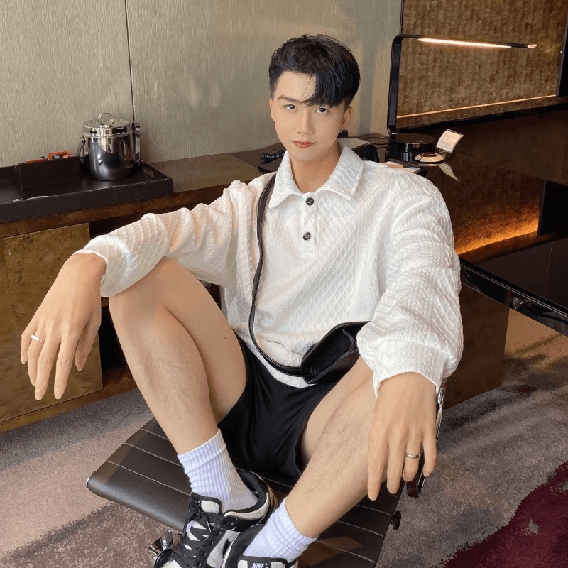 Áo Thun POLO Cỡ Lớn Thoải Mái Thoáng Khí Thời Trang Unisex Phong Cách Hàn Quốc Size M-3XL