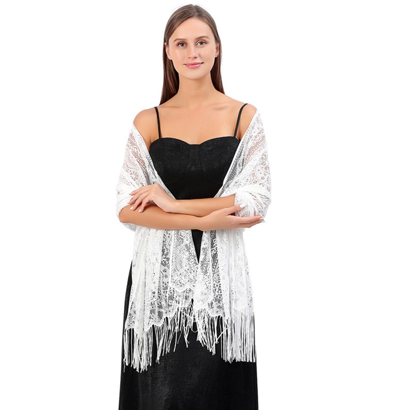 Khăn Choàng Ren Phối Tua Rua Thời Trang Nữ Tính