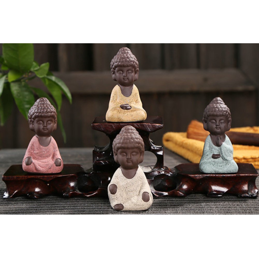 Tượng phật Thích Ca 🎁FREESHIP🎁 Tượng phật gốm sứ cát tím -Tượng phật trang trí xe hơi, tiểu cảnh | BigBuy360 - bigbuy360.vn