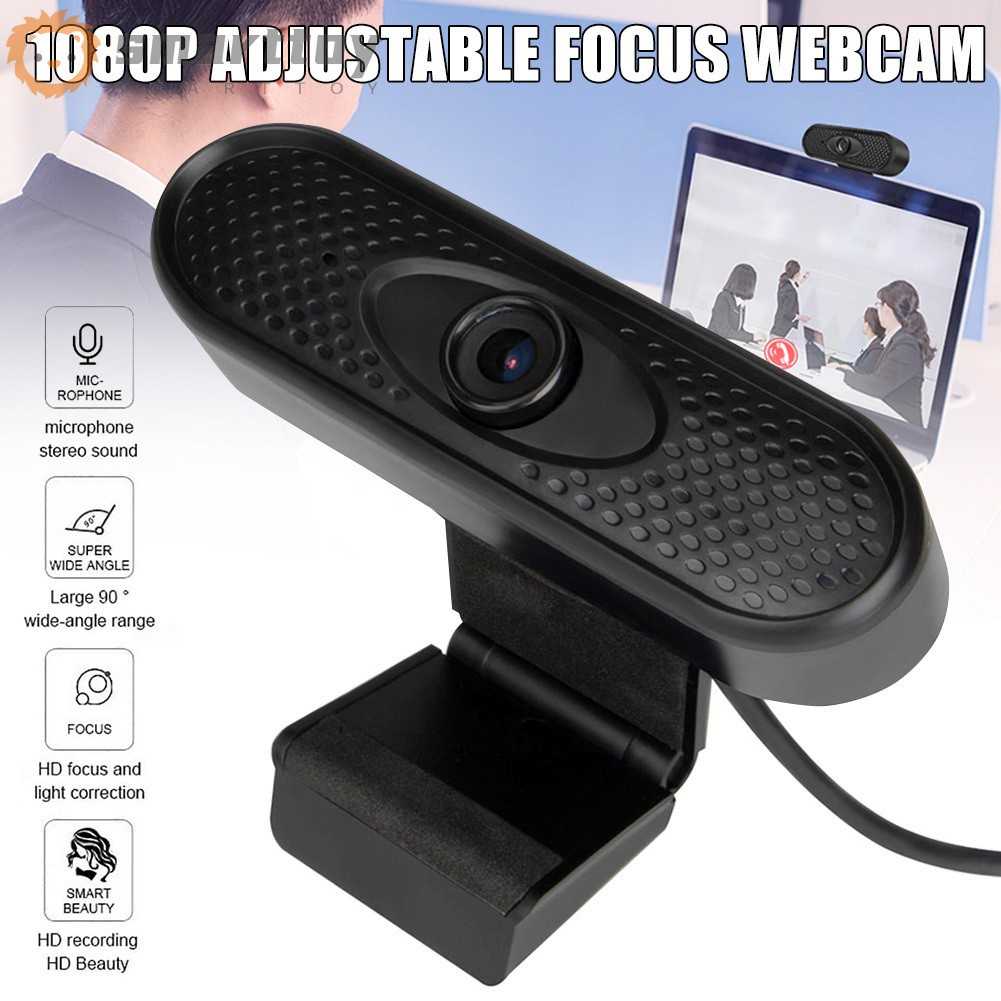 1080P HD Webcam Built-in Noise Rduction Microphone USB Computer Camera for PC Laptops