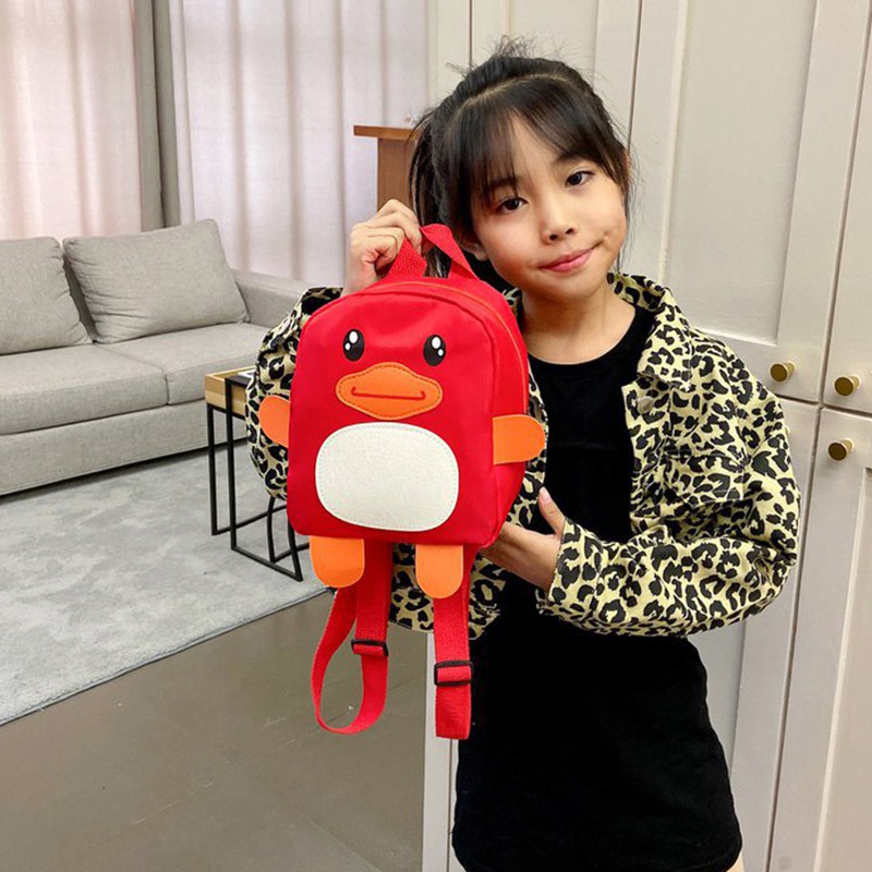 Ba Lô Đi Học Mini Họa Tiết Chú Vịt Dễ Thương Cho Bé Gái