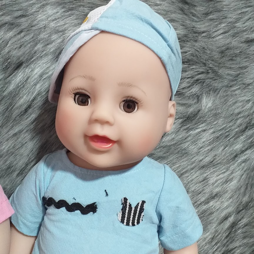 Búp Bê  Nhựa Cao Cấp Nathaniel 40 cm  Mắt Chớp _ Reborn 16 inch Doll Baby Play Doll (Màu quần áo giao ngẫu nhiên)