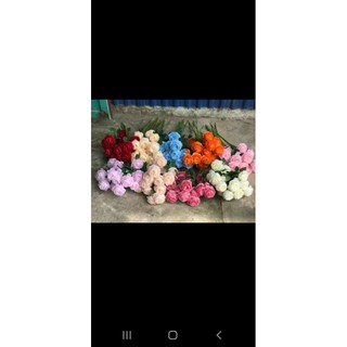 Hoa hồng trà giả 1 cành 2 bông 1 nụ