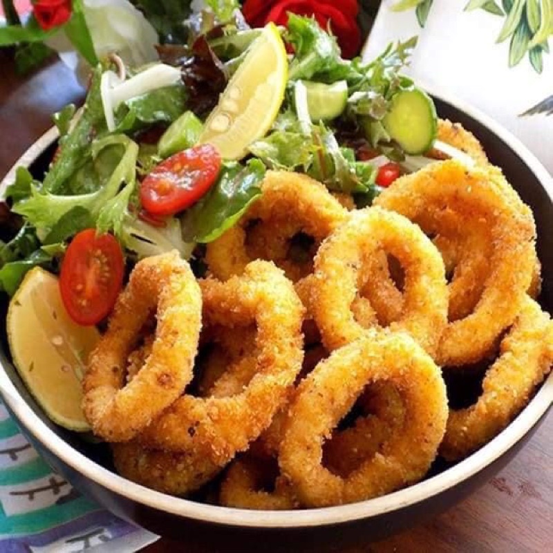 Mực vòng cắt khoanh 1 túi khoảng 500-600gr (giao hoả tốc HCM)