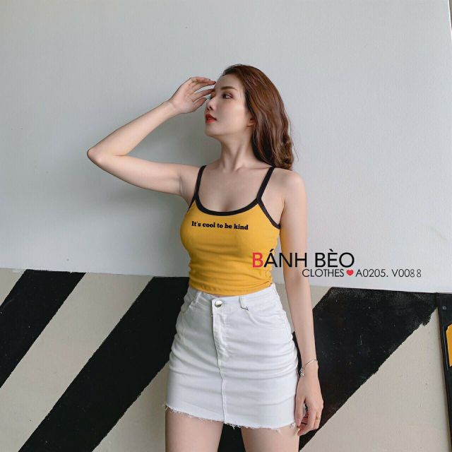 Áo 2 dây ngọc trinh in chữ