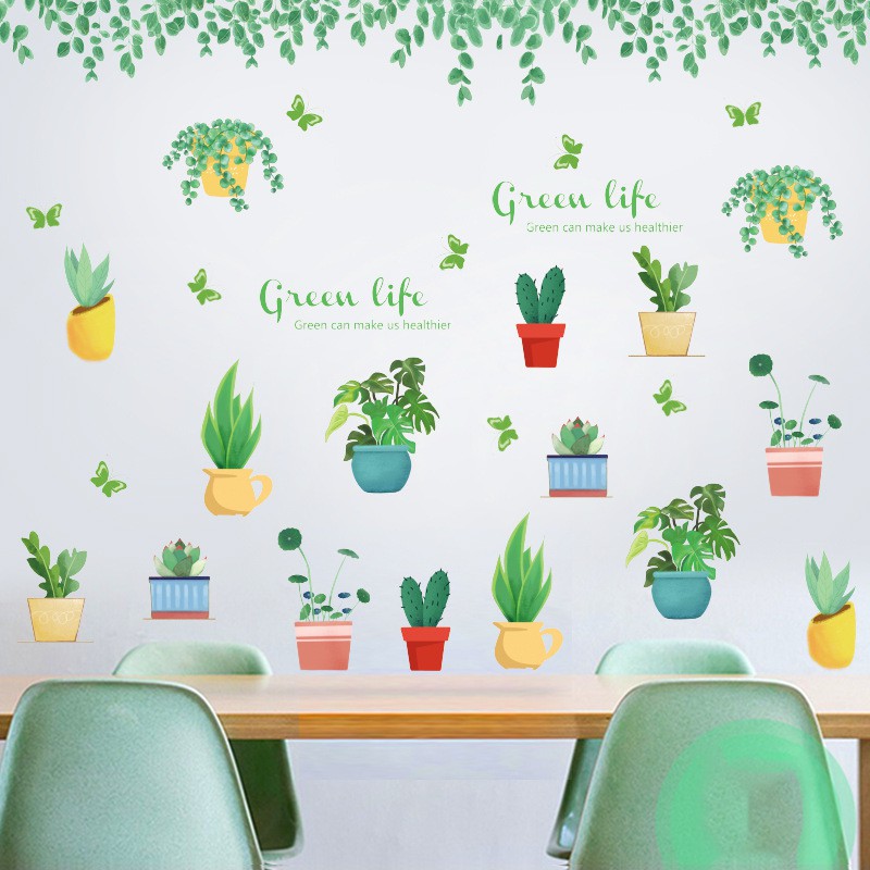 Tranh decal dán tường GIÀN CÂY GREENLIFE - Decal dán tường phòng khách️