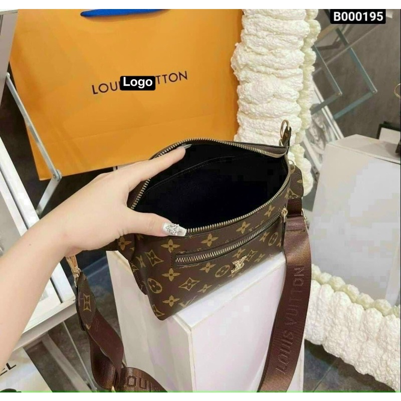 Túi LV bao tử đeo ngực, đeo bụng dây đeo bản to (hàng chuẩn hình)