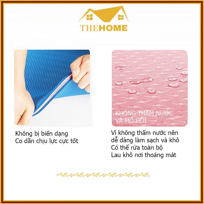 Thảm Tập Yoga❤️TẶNG TÚI ĐỰNG❤️Thảm Tập Gym Tập Thể Dục Chống Trơn Trượt 2 Lớp Dày 6mm Chất Liệu Cao Su Non TPE Cao Cấp